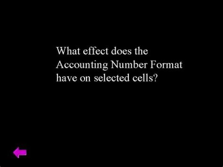 What effect does the accounting number format?