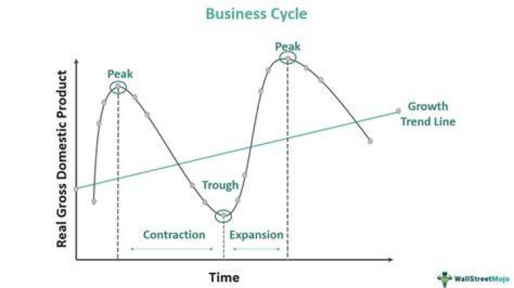 What happens in the expansion phase of a business cycle?
