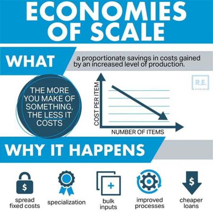 What happens to output in economies of scale?