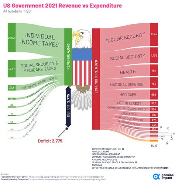 What happens when government revenues exceed expenditures?