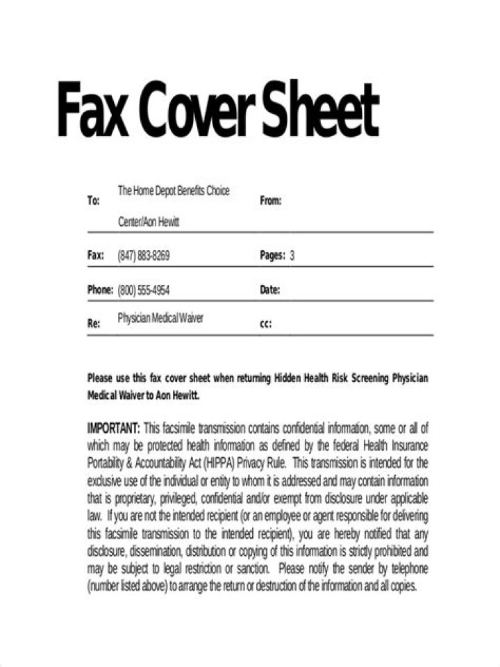 What information goes on a fax cover sheet?