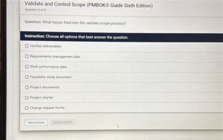 What inputs feed into the Validate scope process?
