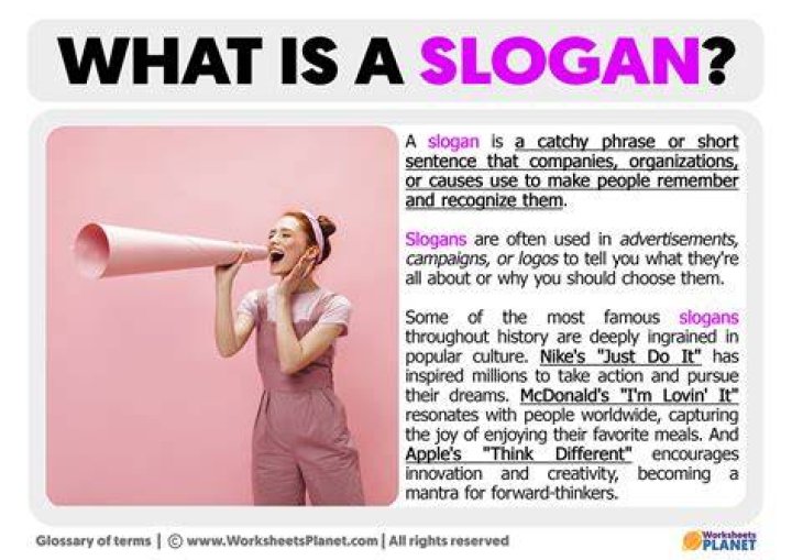 What is a catchy slogan example?