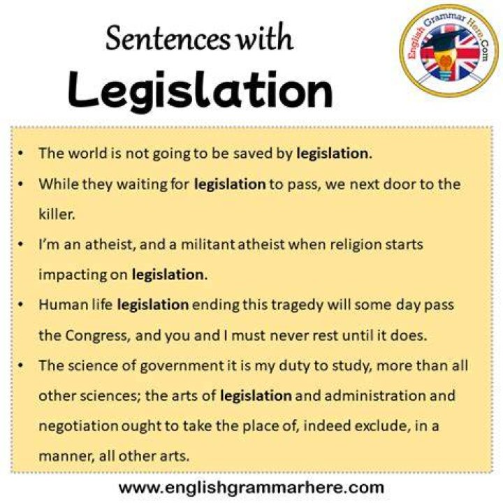 What is a good sentence for the word legislation?