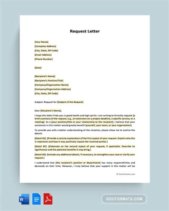 What is a letter of request in business?