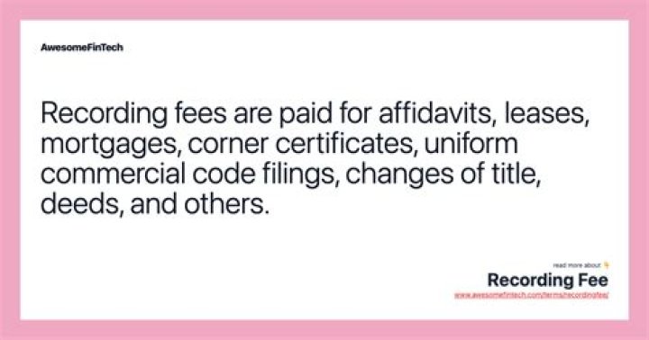 What is a recording fee?
