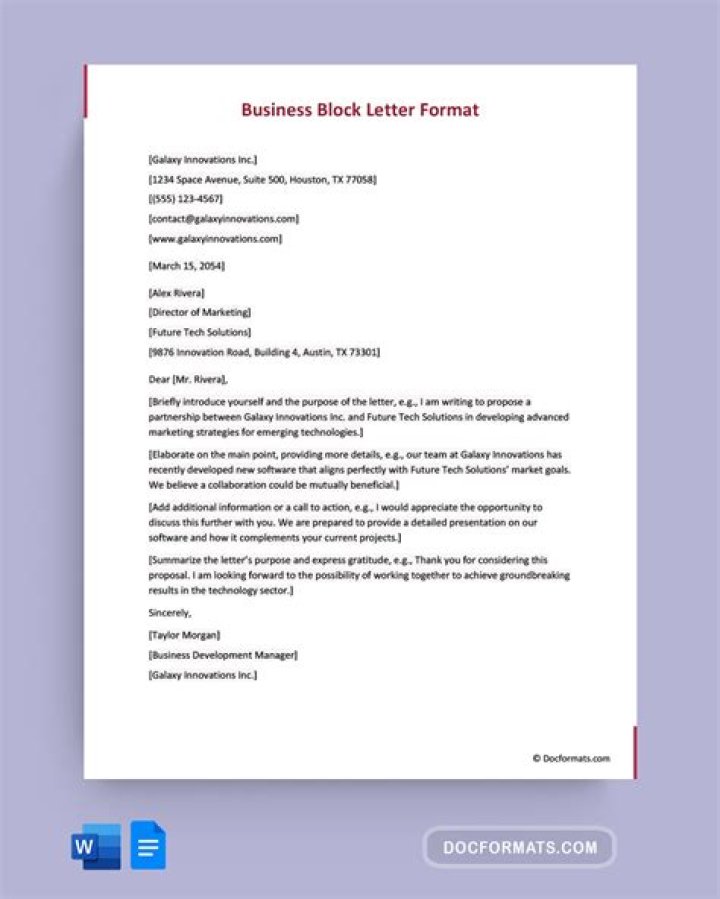What is a semi Block format letter?