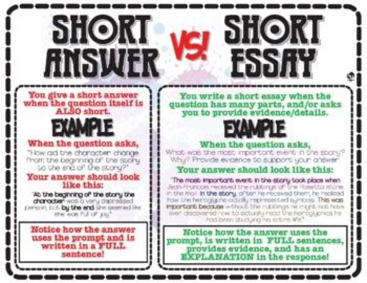 What is a short answer essay question?