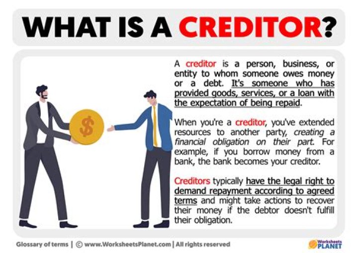 What is an example of a creditor?