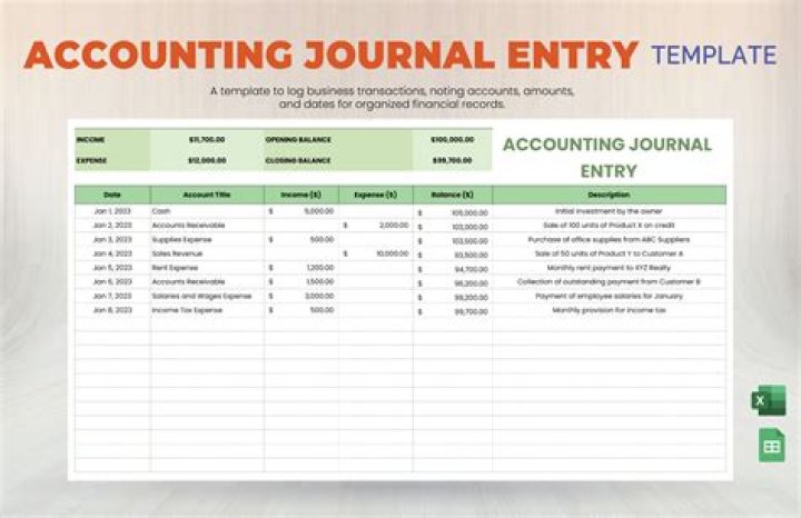 What is an example of a journal entry?