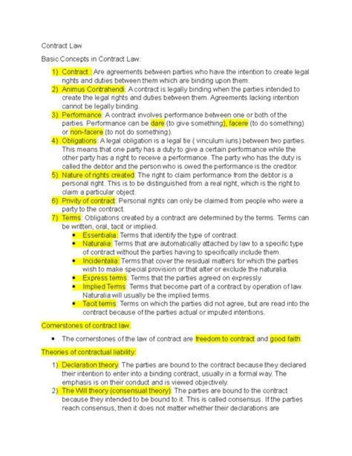 What is an example of contract law?