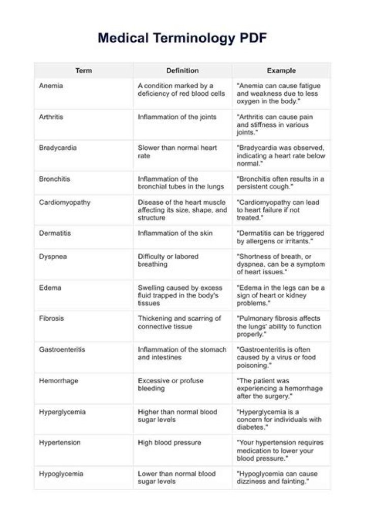 What is an example of terminology?