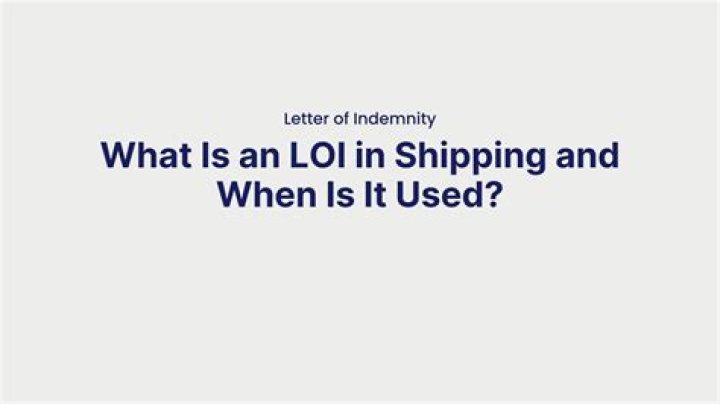 What is an LOI in shipping?