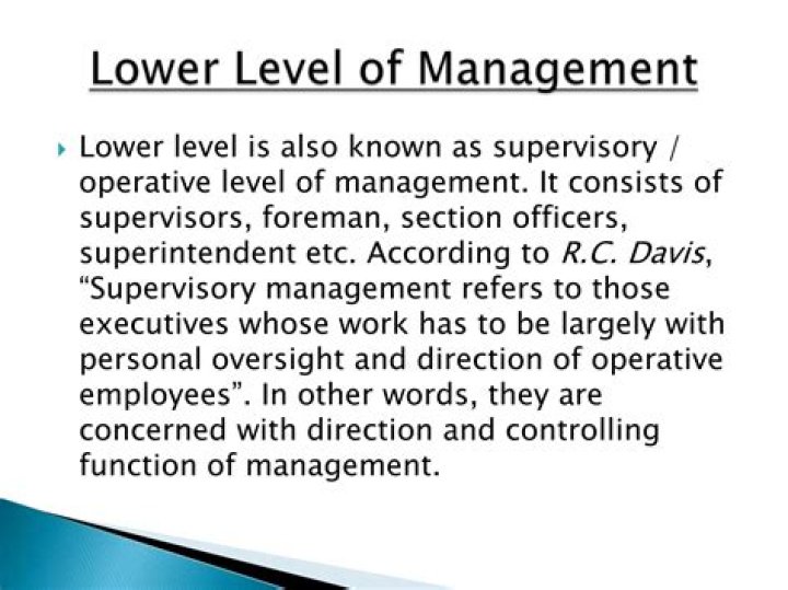 What is another term for lower level managers?