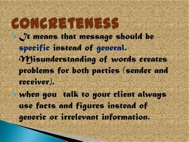 What is concreteness in communication examples?