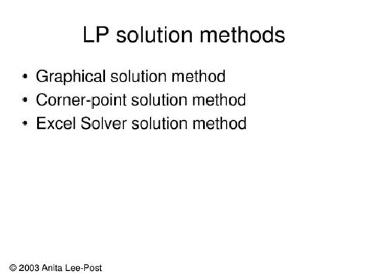 What is corner point solution method in LPP?