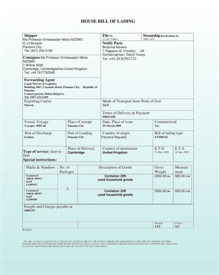 What is draft bill lading?