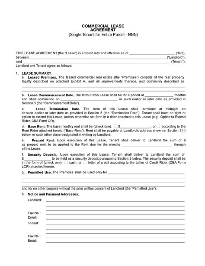 What is included in a commercial lease?