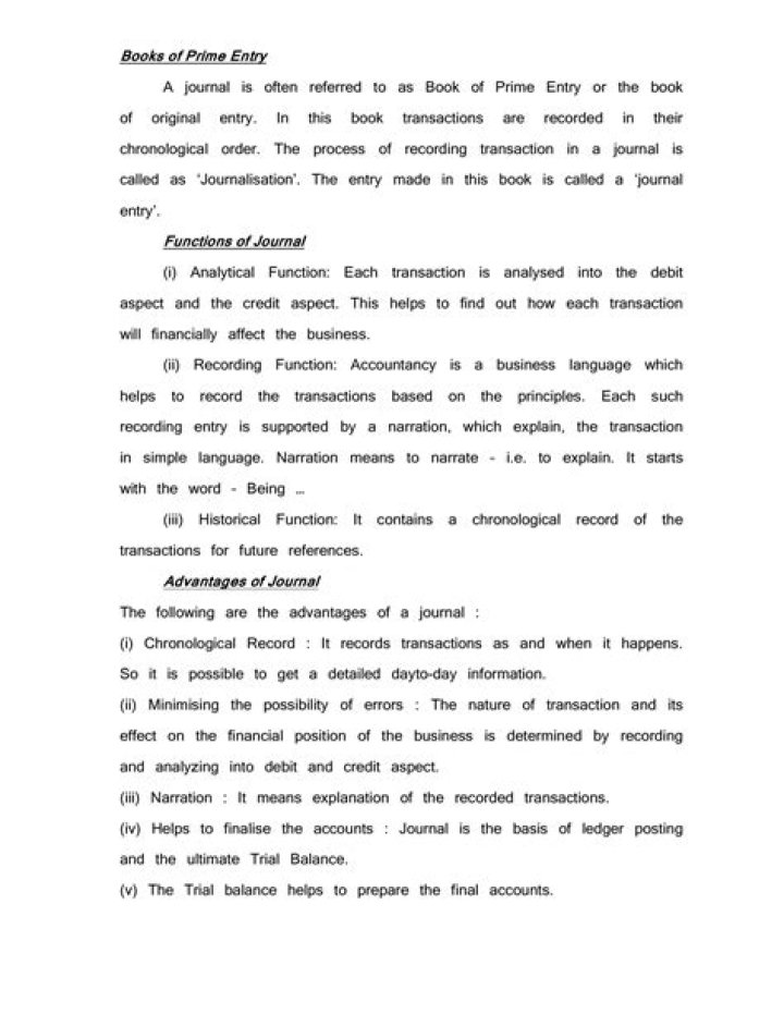 What is journal short note?