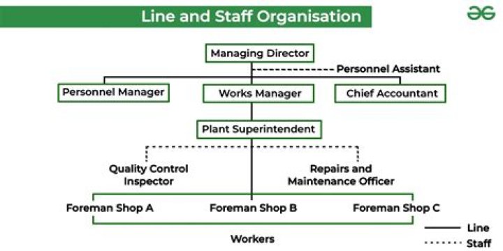 What is line and staff organization with example?