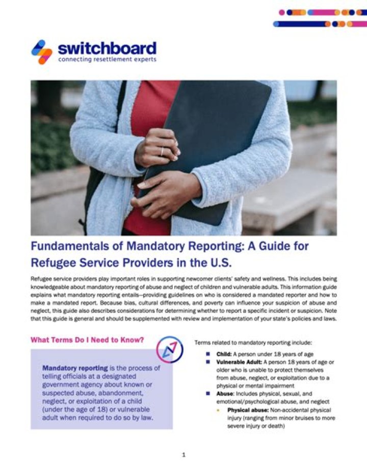 What is mandatory reporting and what is your responsibility in relation to mandatory reporting?