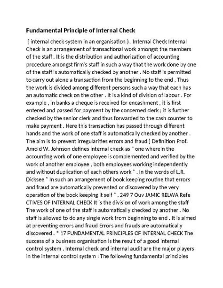 What is meaning of internal check?