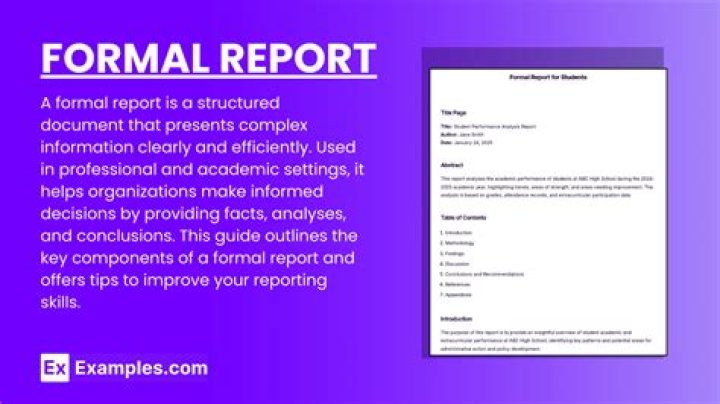 What is meant by formal report?