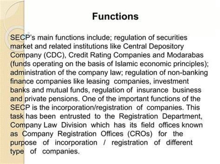 What is SECP and its functions?