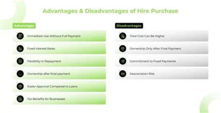 What is the advantages and disadvantages of hire purchase?