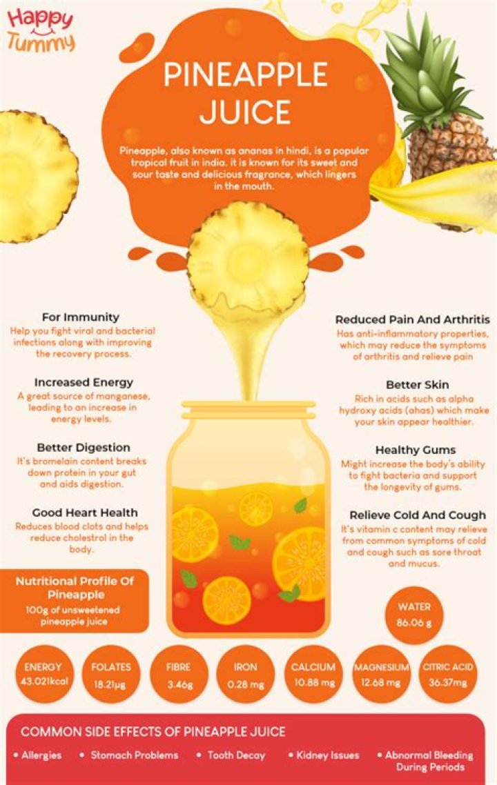 What is the benefits of drinking pineapple juice?