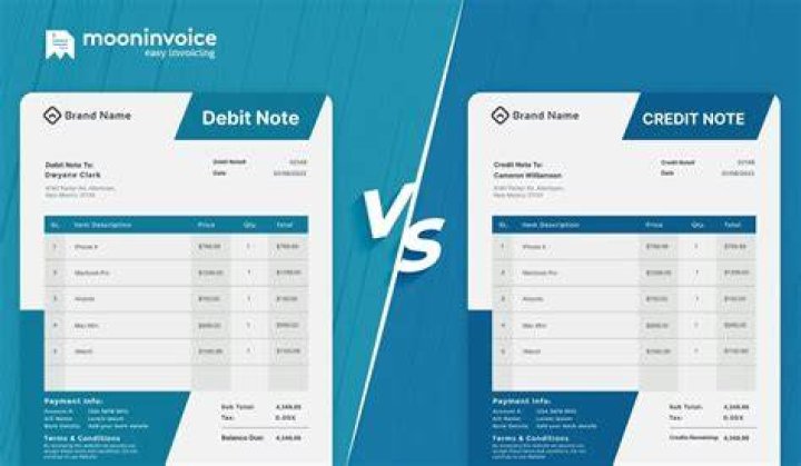 What is the difference between an invoice and a debit note?