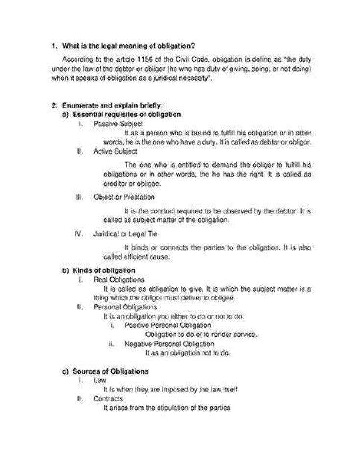 What is the legal meaning of obligation?