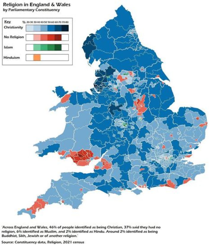 What is the main religion in England 2020?