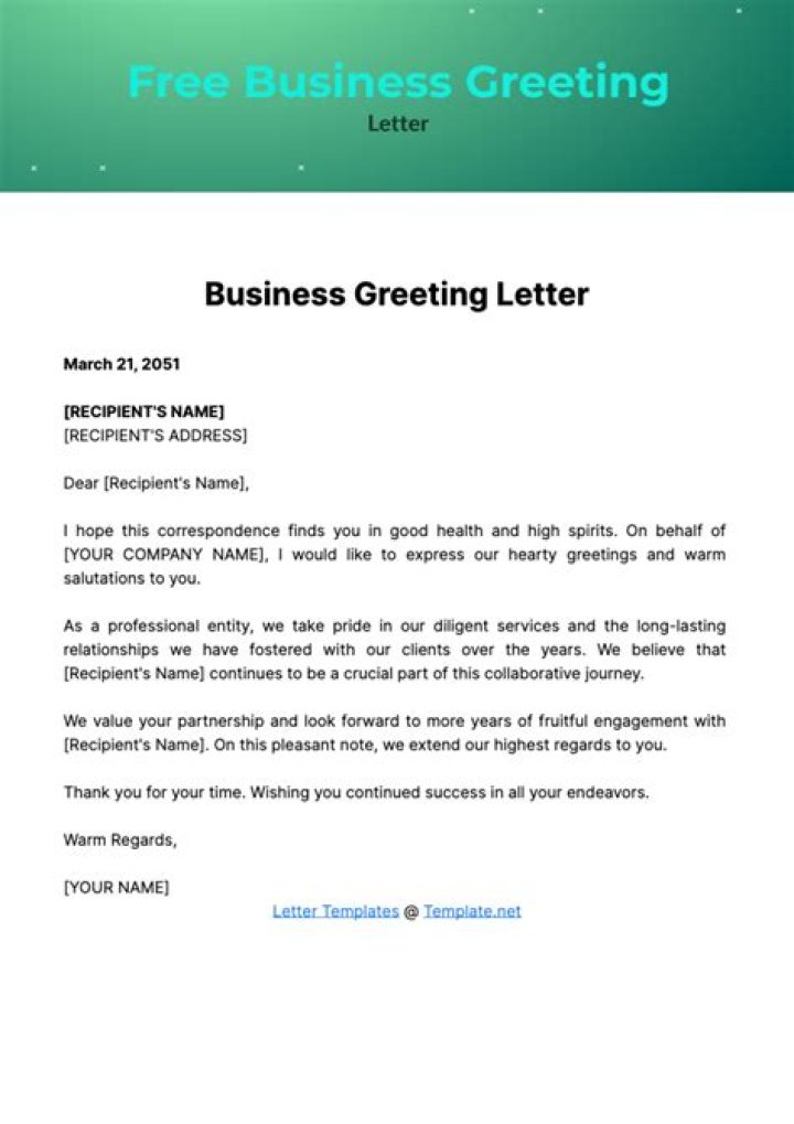 What is the proper greeting for a business letter?