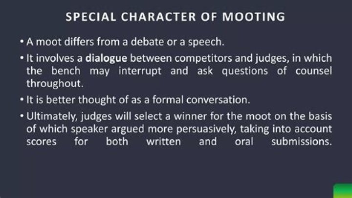 What is the purpose of mooting?