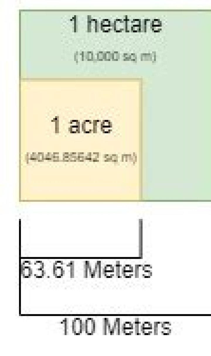 What is the size of 1 hectare of land?