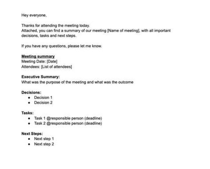 What is the summary of a meeting called?