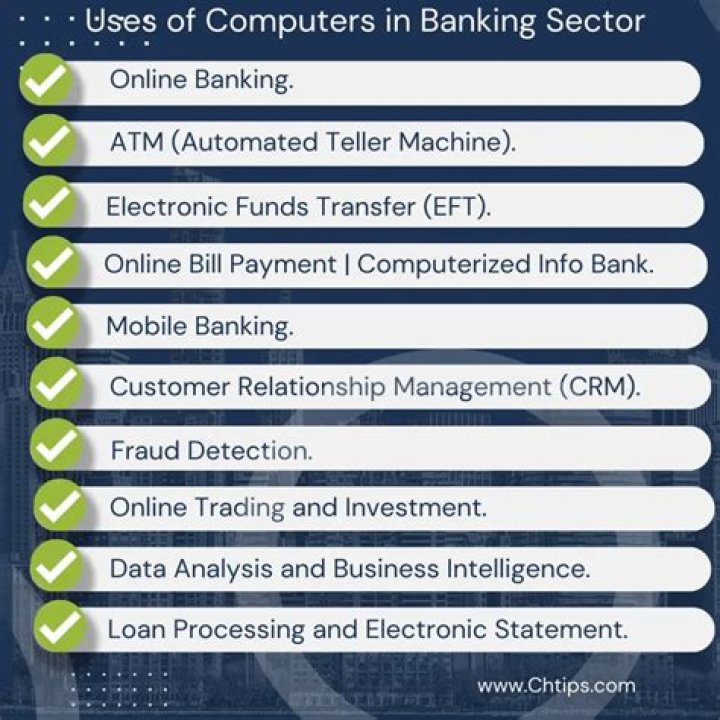 What is the use of computer in banking and finance?