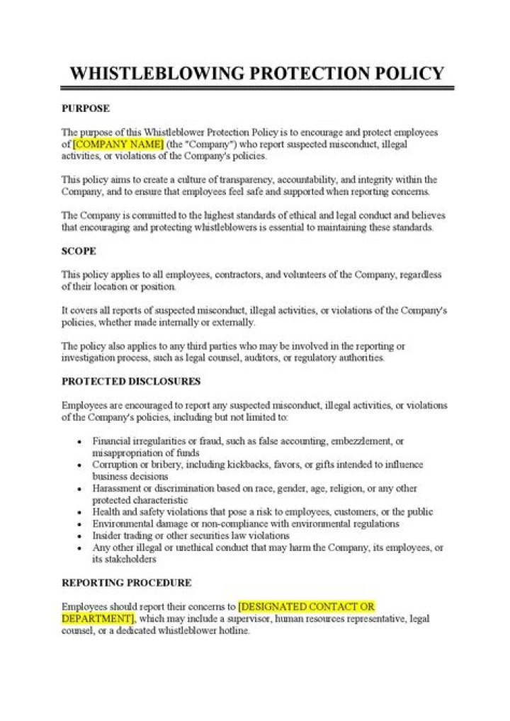 What is whistleblowing protect?