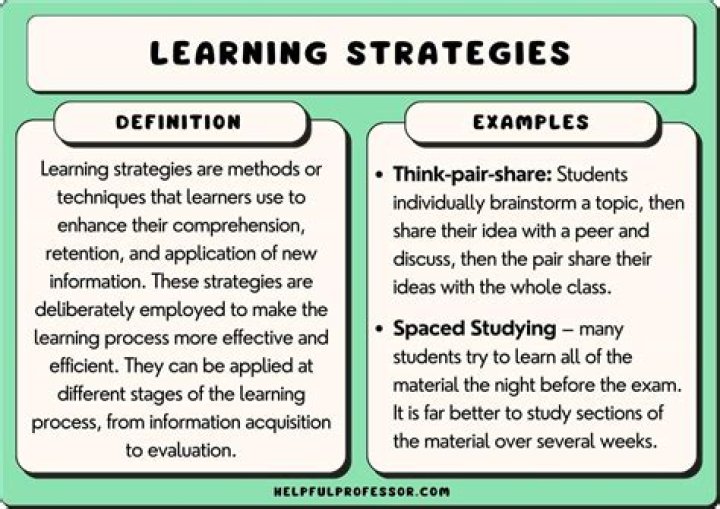 What strategies would you use to help with learning?