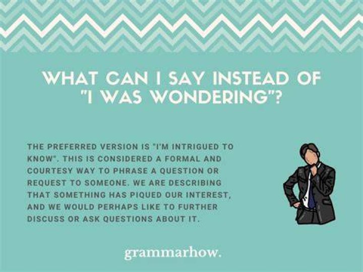What to say instead of I was just wondering?