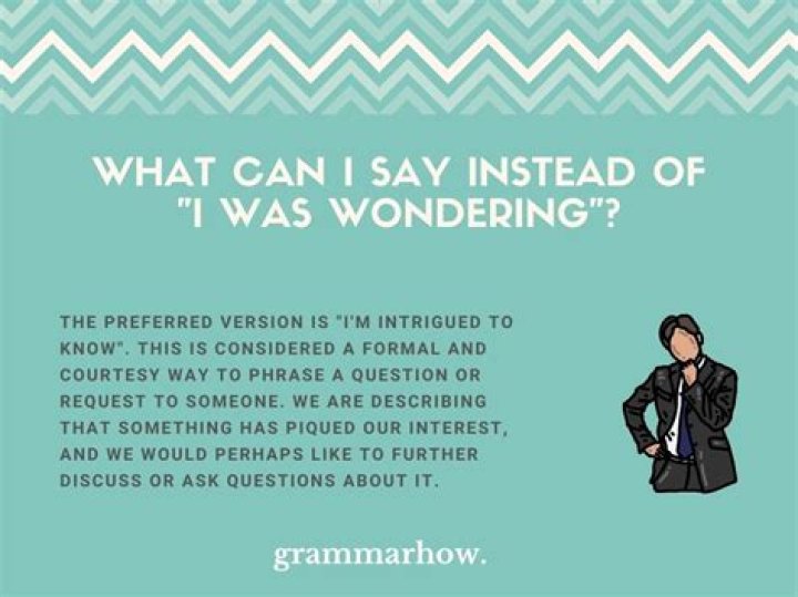 What to say instead of I was wondering?