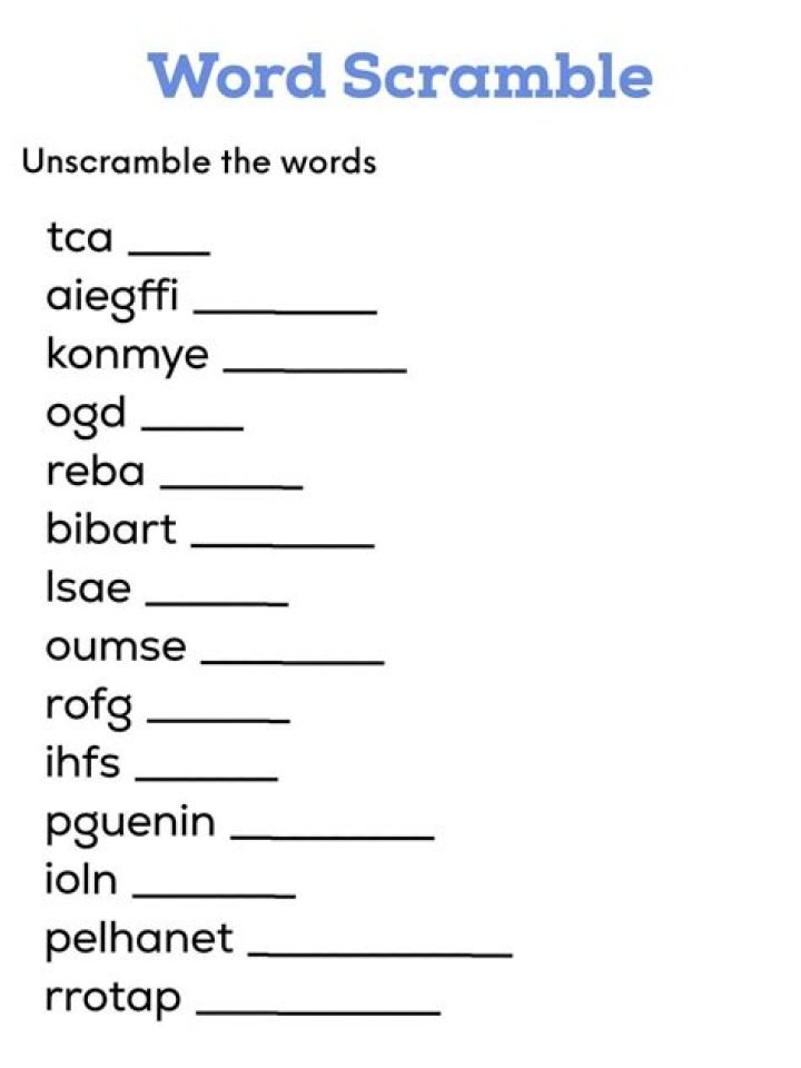 What unscrambled words?