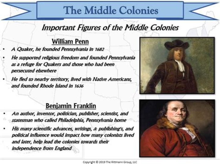 What was the product in the Middle Colonies?
