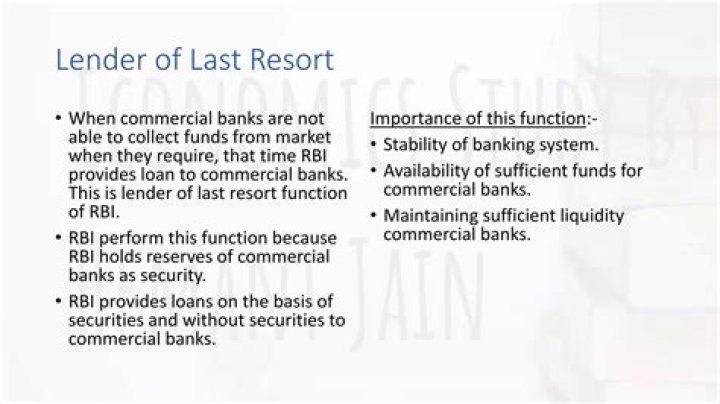 When we say one of the functions of the Fed is becoming a lender of last resort we mean that the Fed?