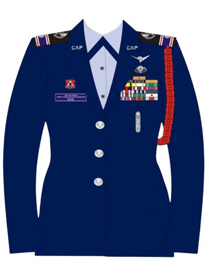 Where are ribbons placed on dress blues?