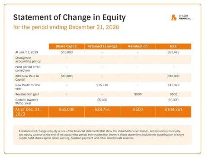 Where do you report changes in equity?