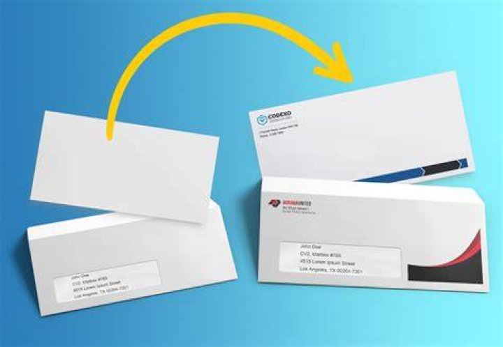Where does the attention line go on a business envelope?