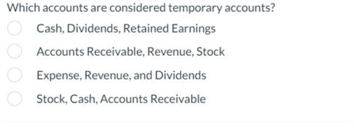 Which accounts are considered temporary accounts?