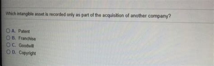 Which intangible asset is recorded?